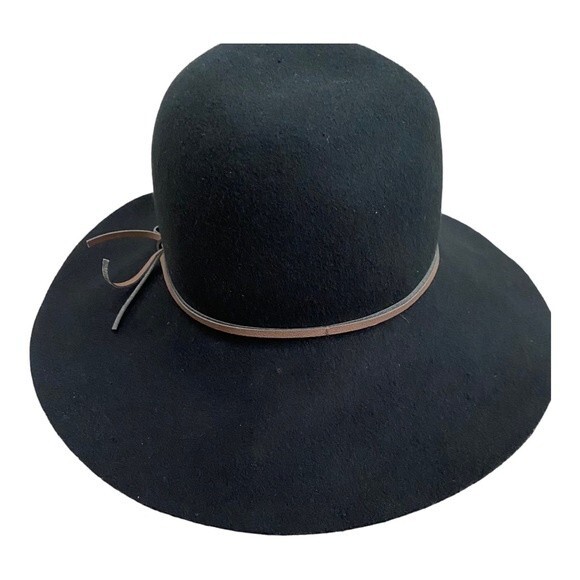 Aritzia Talula Baylis 100% Wool Floppy Black Hat Size M/L - Picture 3 of 6